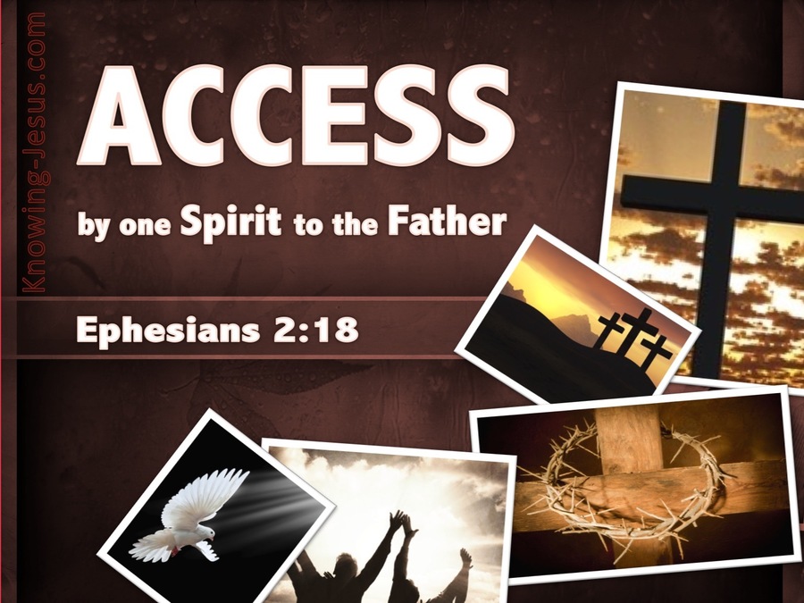 Ephesians 2:18 Access By One Spirit To The Father (brown)